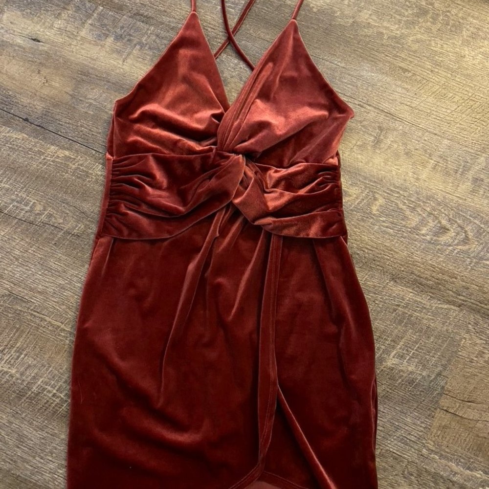 Velvet blush pink cocktail dress